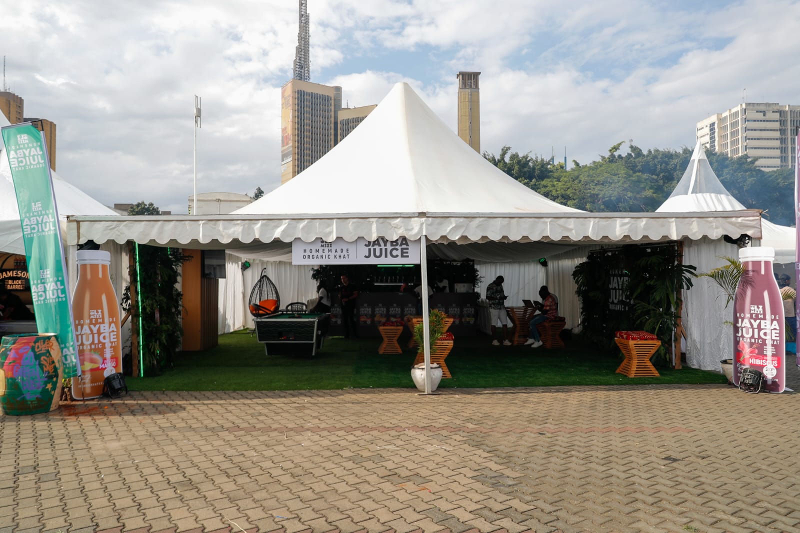 Jayba Juice activation tent — Nairobi